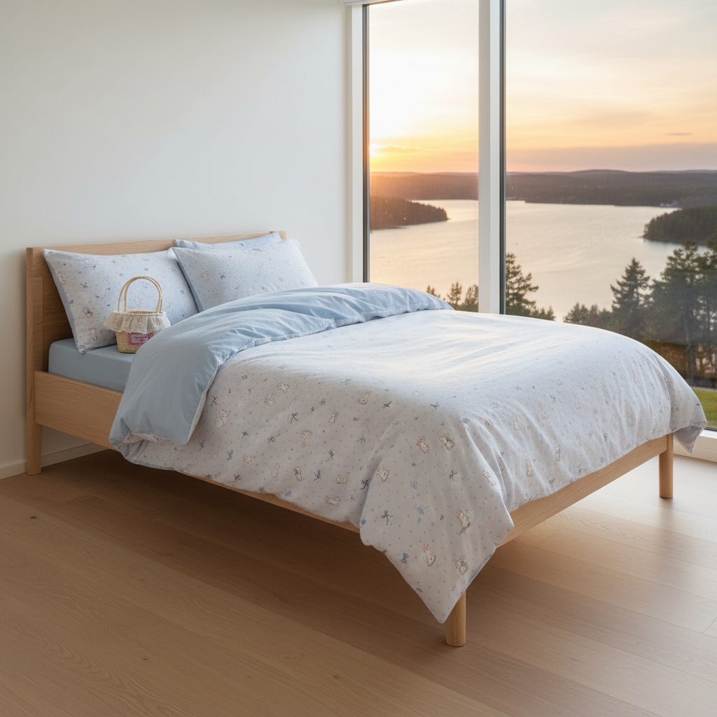 Bäddset Bäddset FRIDA – Lekfull komfort med söta kaniner (150x200cm)