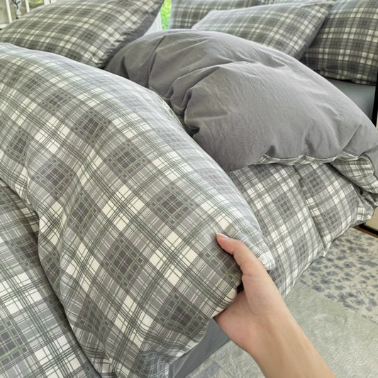 Bäddset Bäddset dubbelsäng MIDSOMMAR – Klassisk skandinavisk design med rutor och ränder (Flera varianter)